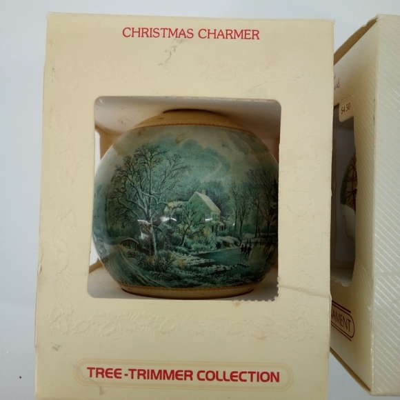 (2) NIB Vintage Hallmark Glass Ornament 1980 1983 Christmas Charmer Keepsake - Picture 10 of 14